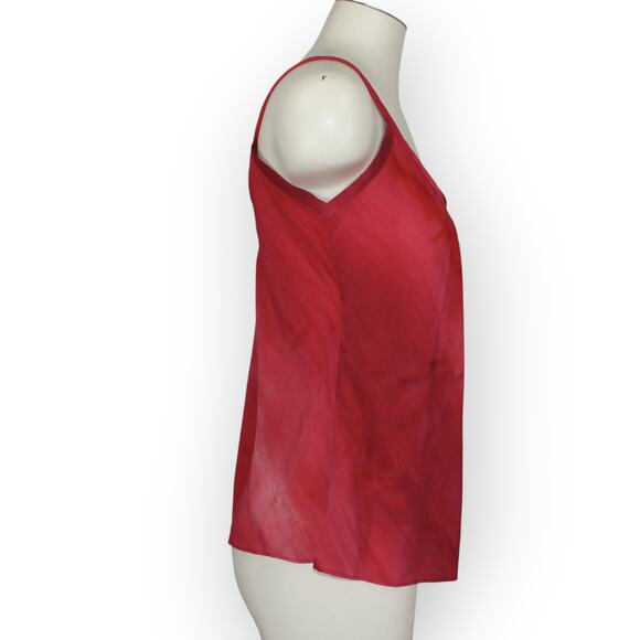 Vintage 24Collection Tank Top Fuschia Dyed Silk CrepedeChine Miami PalmBeach - Picture 6 of 8